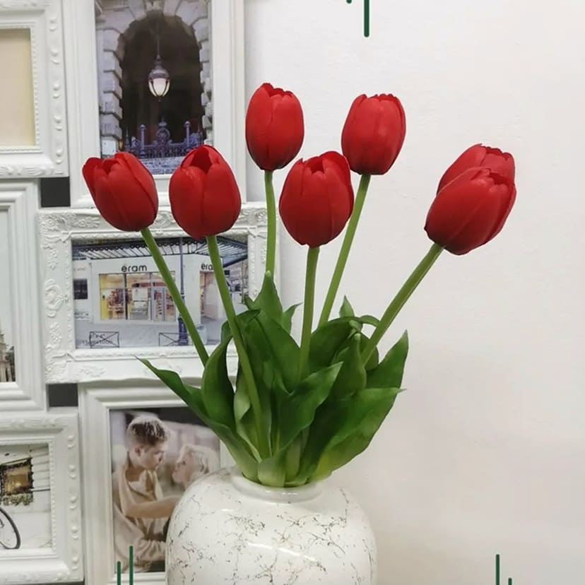 Искусственные цветы в Смоленске | Цветы искусственные «Тюльпаны», красные, букет