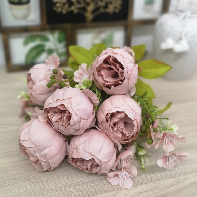 Искусственные цветы в Смоленске | Цветы искусственные «Пионы», розовый, винтаж, букет