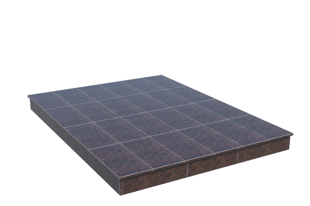 Площадки на могилу в Смоленске | Площадка с вертикальной (15 см) облицовкой Дымовским гранитом