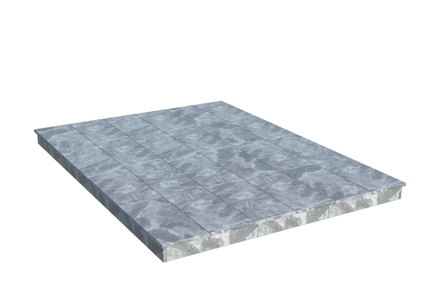 Площадки на могилу в Смоленске | Площадка с вертикальной (10 см) мраморной облицовкой