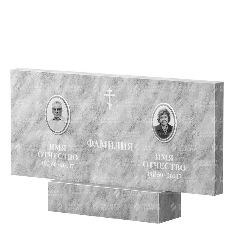 Памятники из мрамора в Смоленске | Двойной мраморный памятник, прямой