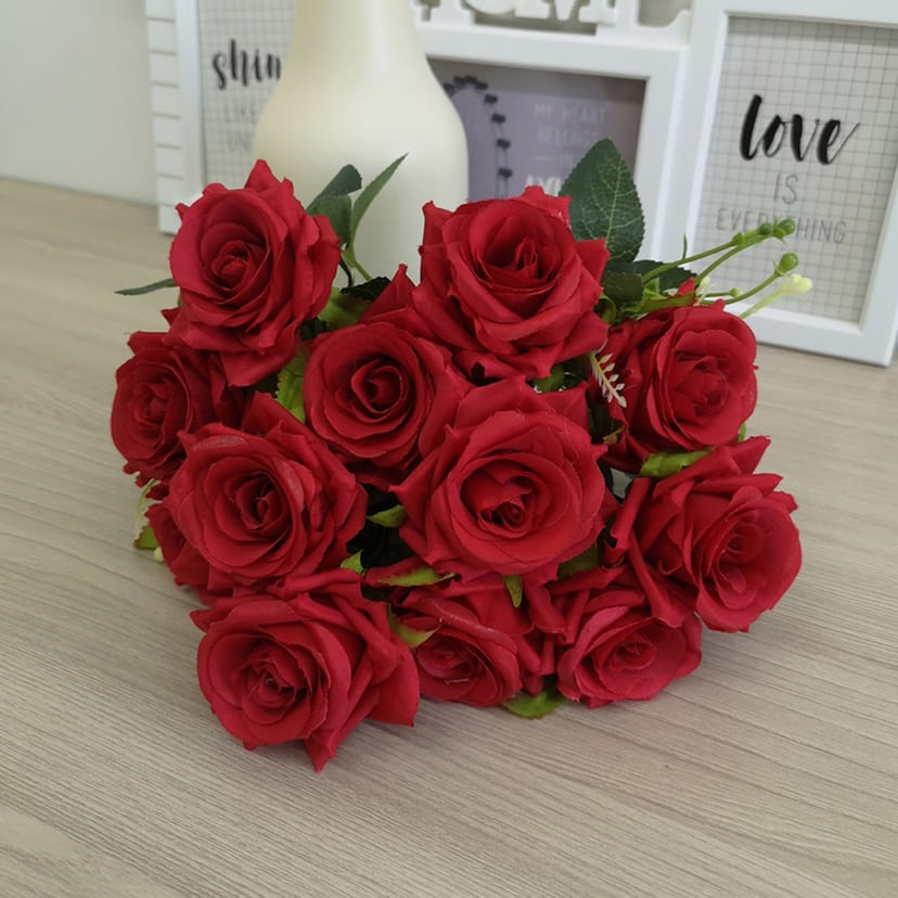 Искусственные цветы в Смоленске | Цветы искусственные «Розы острые», красные, букет