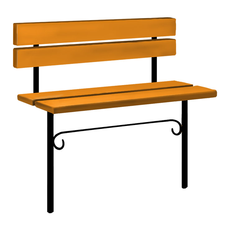 Металлические оградки, столы, скамейки в Смоленске | Скамейка №4 со спинкой