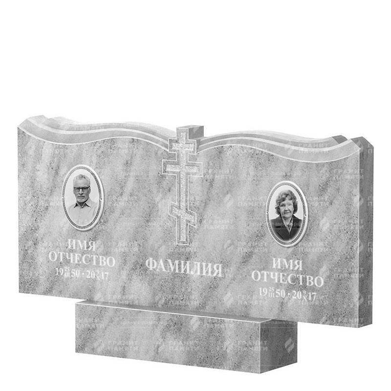 Памятники из мрамора в Смоленске | Двойной мраморный памятник ФМ-262