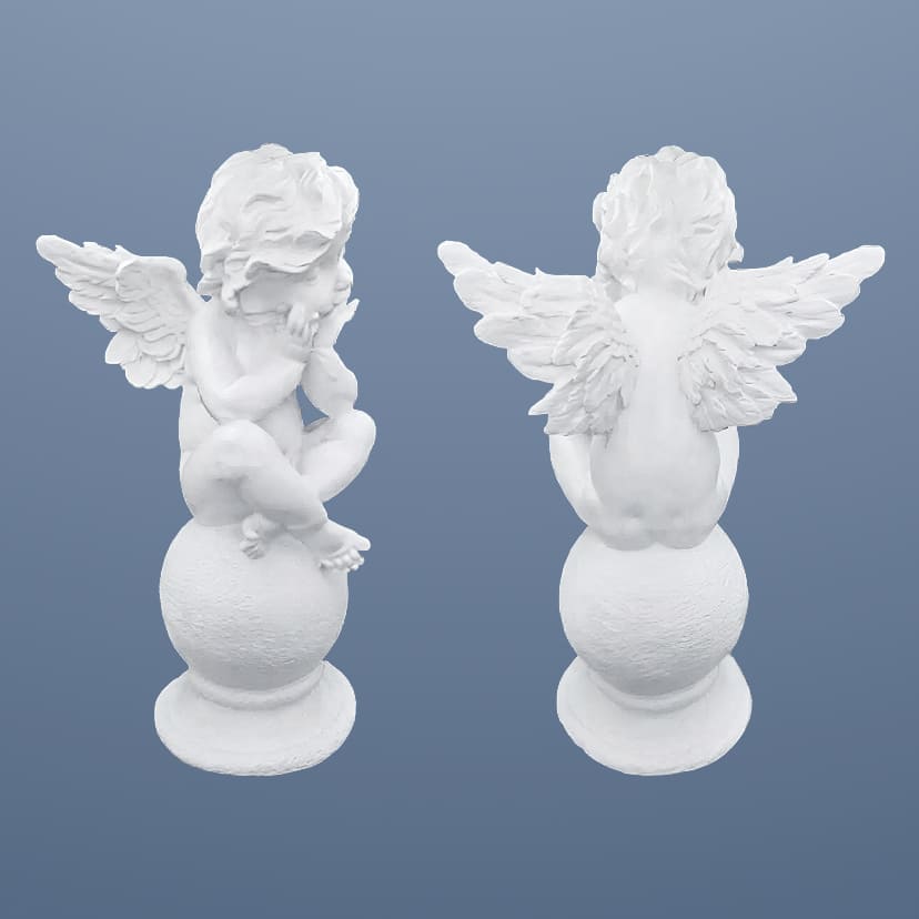 Скульптуры из искусственного мрамора в Смоленске | Скульптура ангел на шаре №1