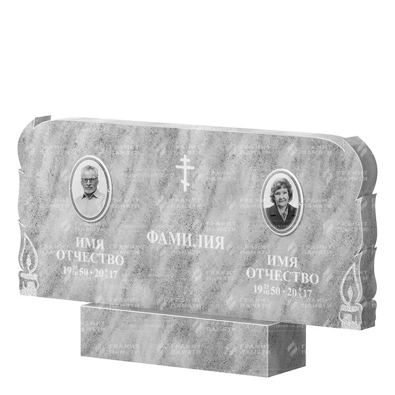 Памятники из мрамора в Смоленске | Двойной мраморный памятник ФМ-133