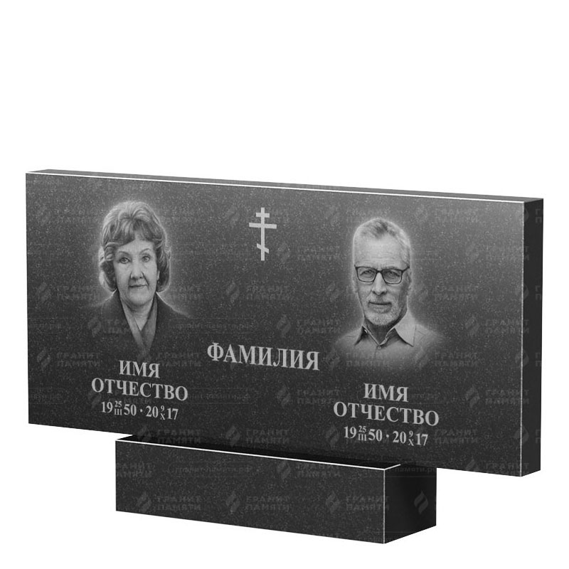 Памятники из гранита двойные в Смоленске | Двойной гранитный памятник, прямой