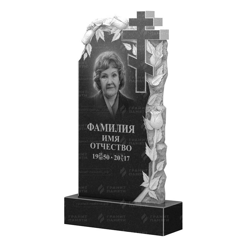 Памятники из гранита с цветами в Смоленске | Гранитный памятник ФГ-088
