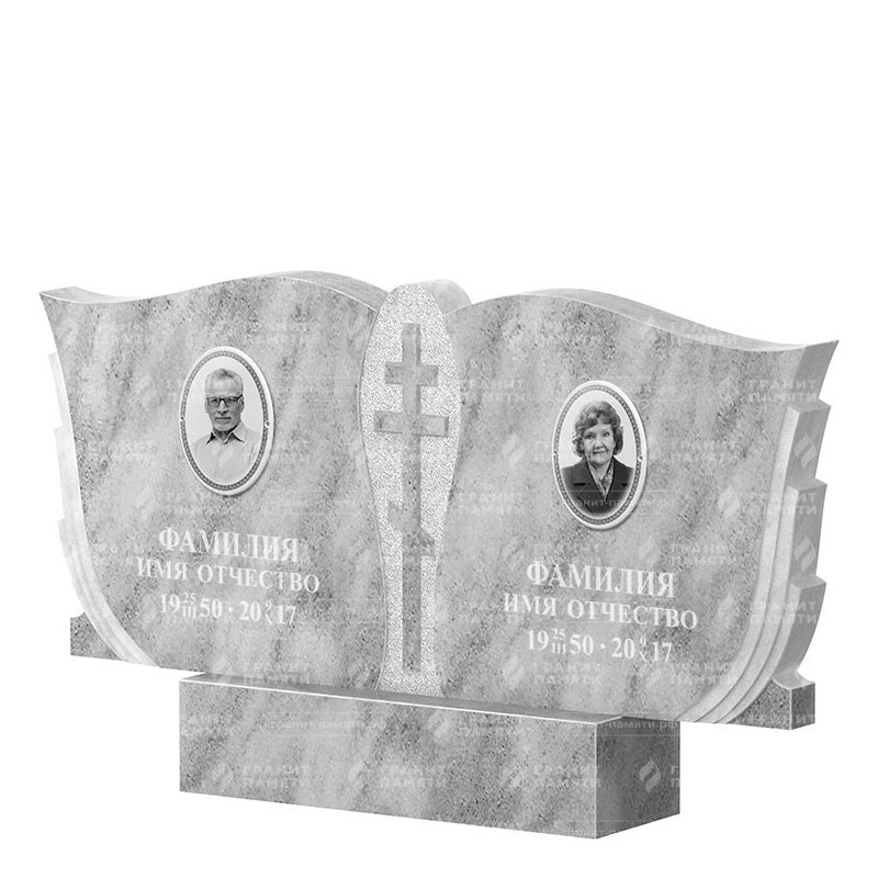 Памятники из мрамора в Смоленске | Двойной мраморный памятник ФМ-136