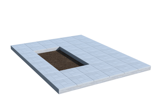 Площадки на могилу в Смоленске | Площадка с тротуарной плиткой (под цветник)