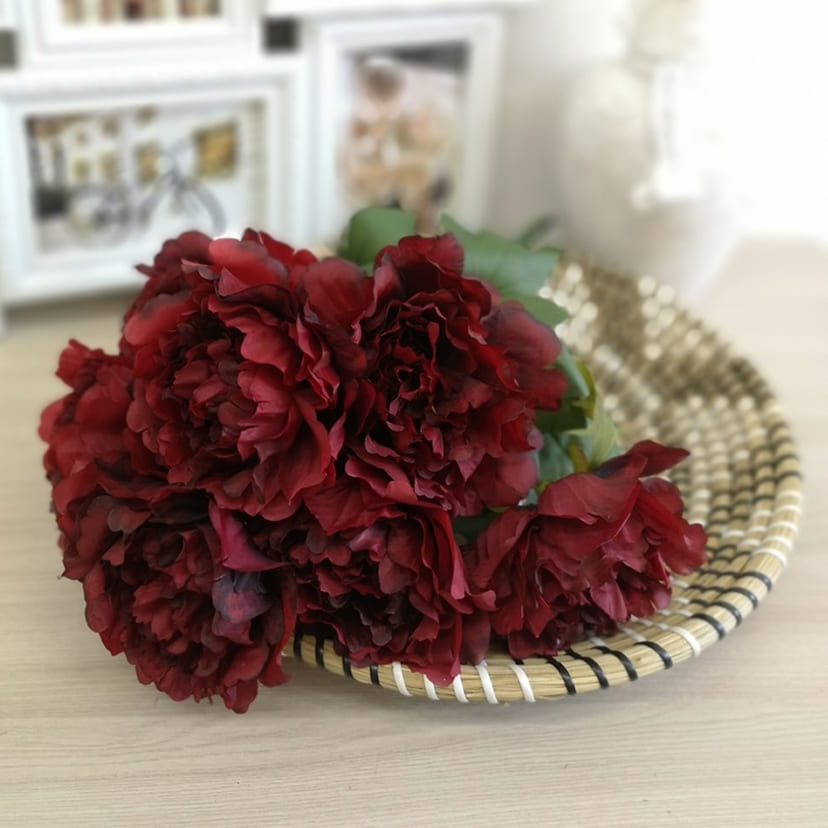 Искусственные цветы в Смоленске | Цветы искусственные «Пионы», бордовые, букет