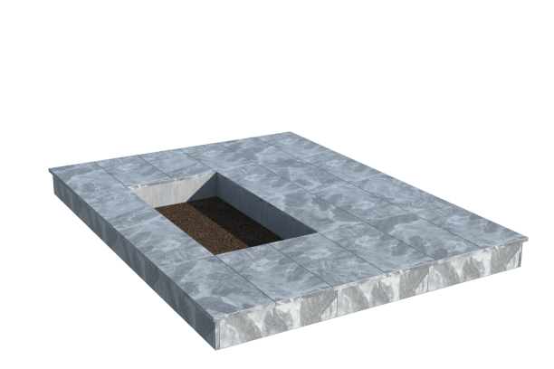 Площадки на могилу в Смоленске | Площадка с вертикальной (15 см) мраморной облицовкой (под цветник)