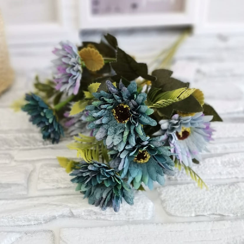 Искусственные цветы в Смоленске | Цветы искусственные «Ромашки», фиолетово-голубые, букет