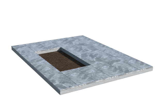 Площадки на могилу в Смоленске | Площадка с мраморной облицовкой (под цветник)