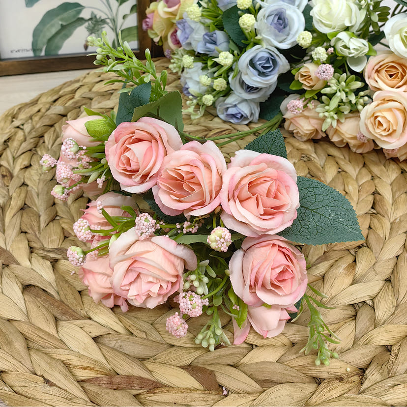 Искусственные цветы в Смоленске | Цветы искусственные «Розы», нежно-розовые, букет