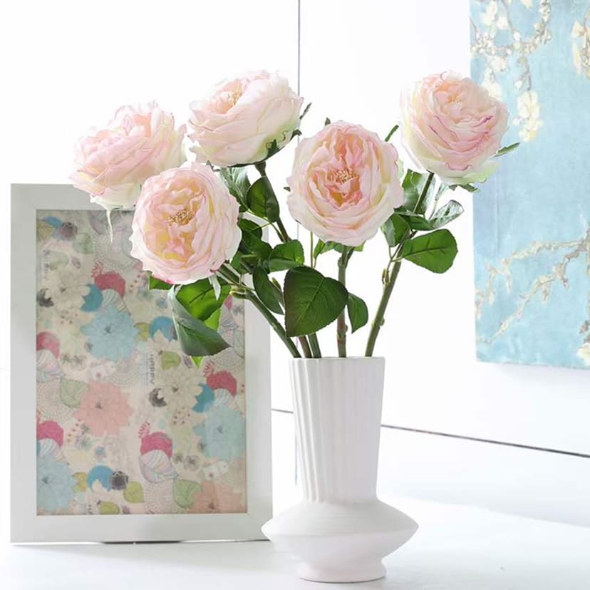 Искусственные цветы в Смоленске | Цветок искусственный «Роза пионовидная», молочно-розовая, одиночный