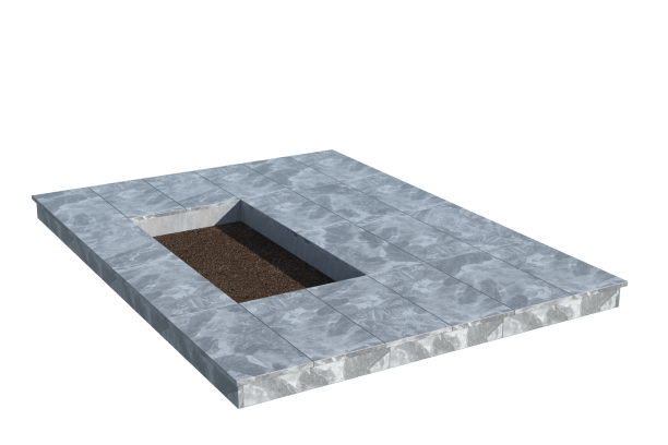 Площадки на могилу в Смоленске | Площадка с вертикальной (10 см) мраморной облицовкой (под цветник)