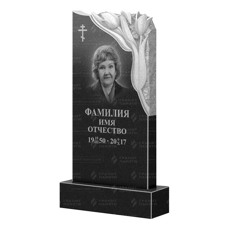 Памятники из гранита с цветами в Смоленске | Гранитный памятник ФГ-113