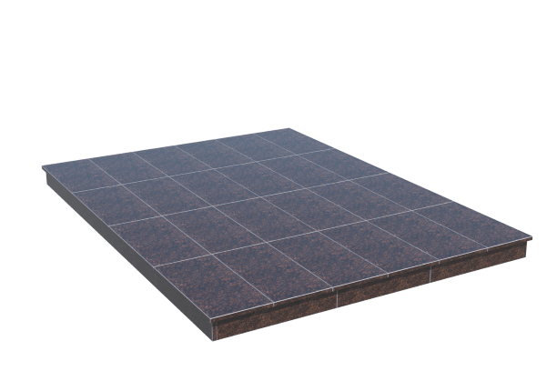 Площадки на могилу в Смоленске | Площадка с вертикальной (10 см) облицовкой Дымовским гранитом